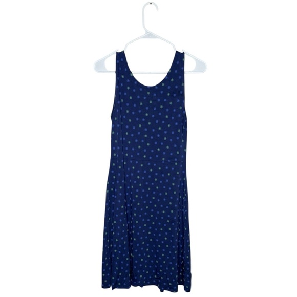 Gudrun Sjoden Navy Polka Dot Sleeveless 100% Modal Dress Size Small One Pocket - Picture 5 of 11